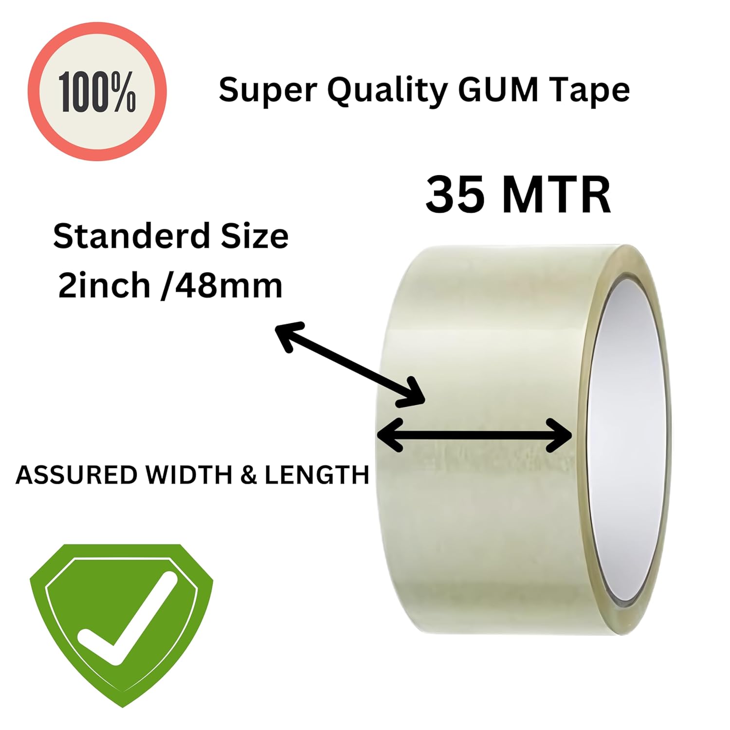 Transpernt Tape 2 Inch  (65 METER)