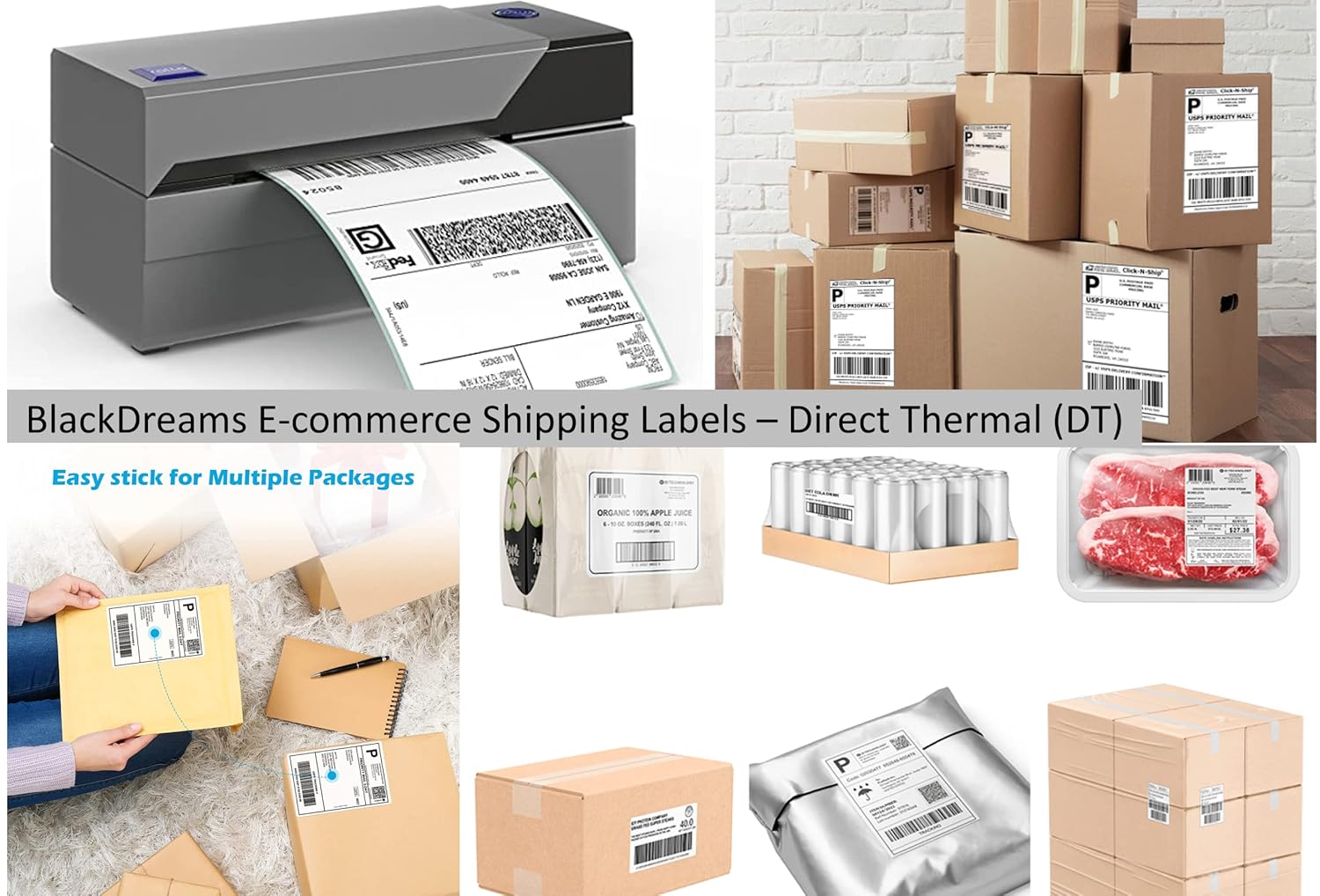 Thermal Sticker Label 4x6  Per Roll 400 Pcs